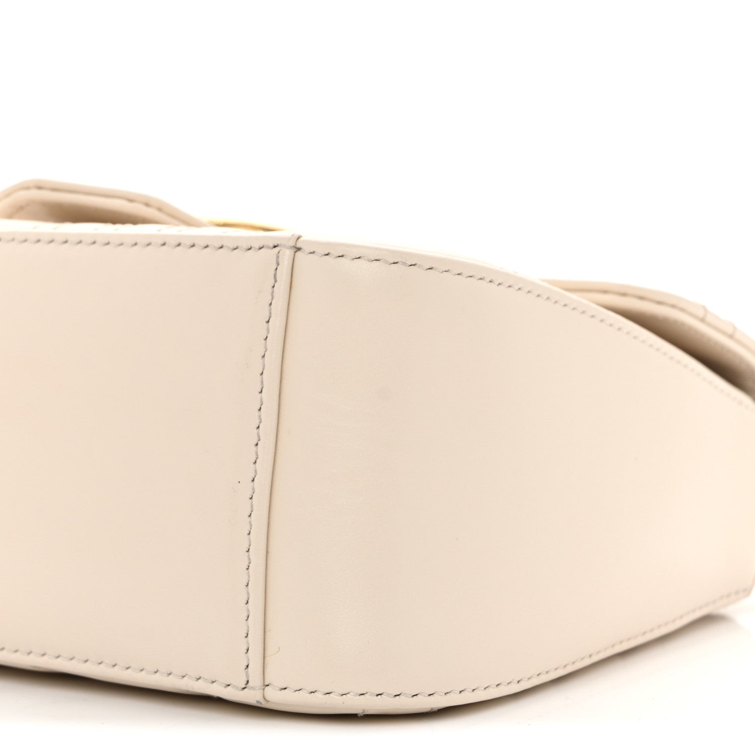 Gucci Calfskin Matelasse Mini GG Marmont Top Handle Shoulder Bag White