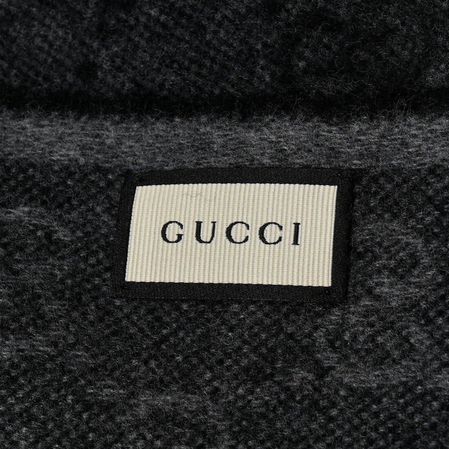 Gucci Wool Angora Monogram Web New Nikky Scarf Lead Dark Green