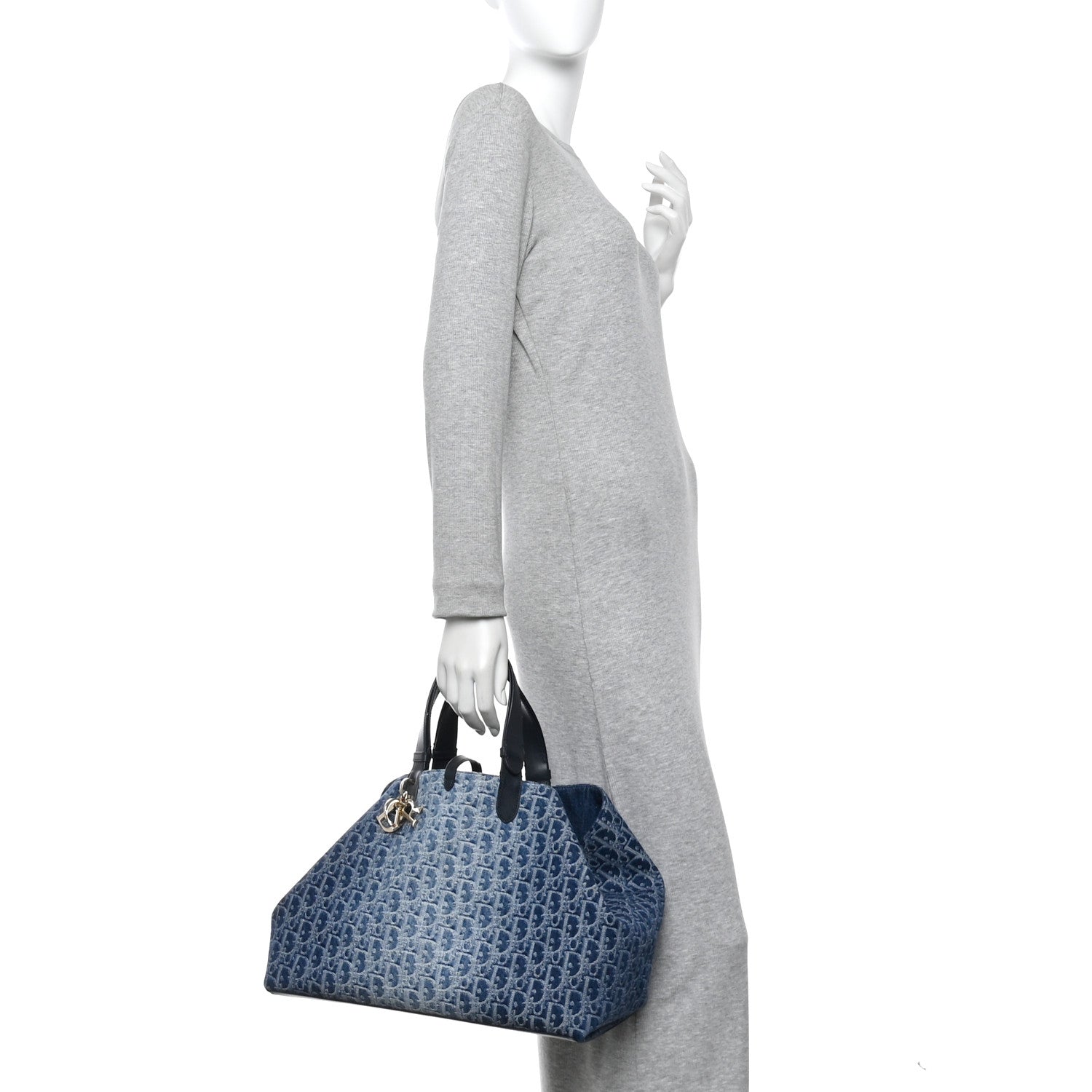 Christian Dior DIOR Denim Jacquard Oblique Large Toujours Blue