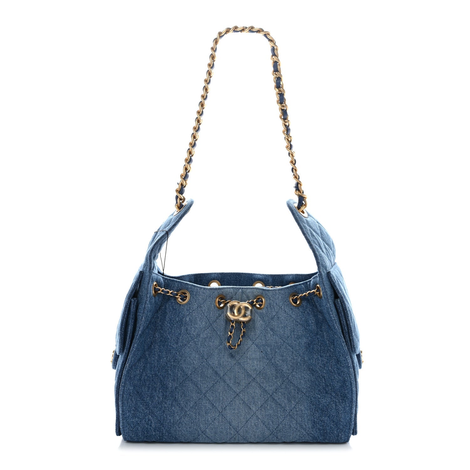 Chanel Washed Denim Quilted Small Chanel 25 Handbag Blue