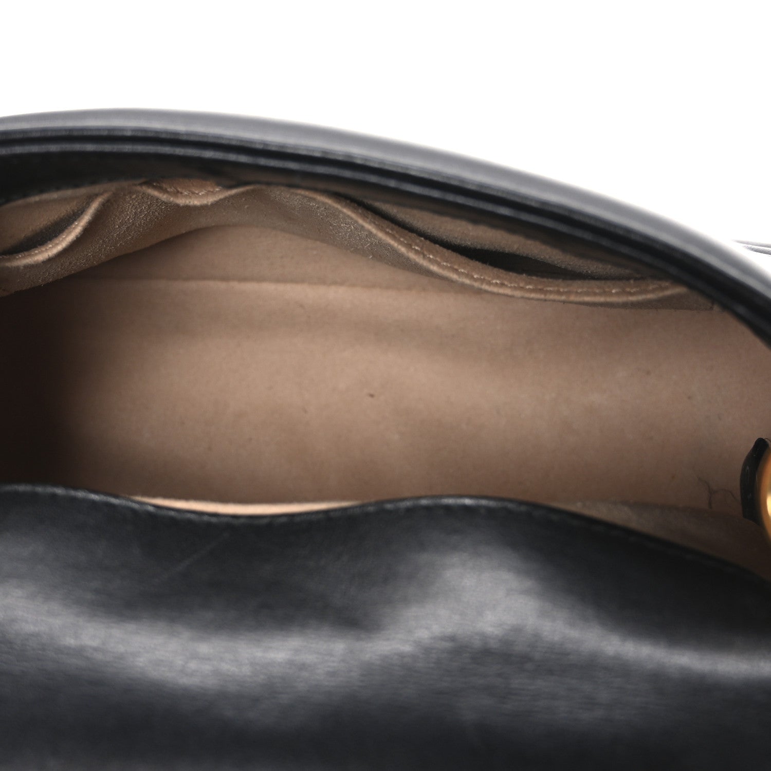 Gucci Calfskin Matelasse Mini GG Marmont Top Handle Shoulder Bag Black