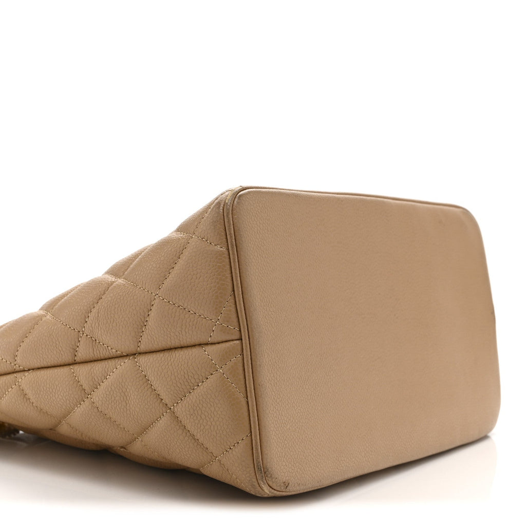 Chanel Caviar Quilted Medallion Tote Beige