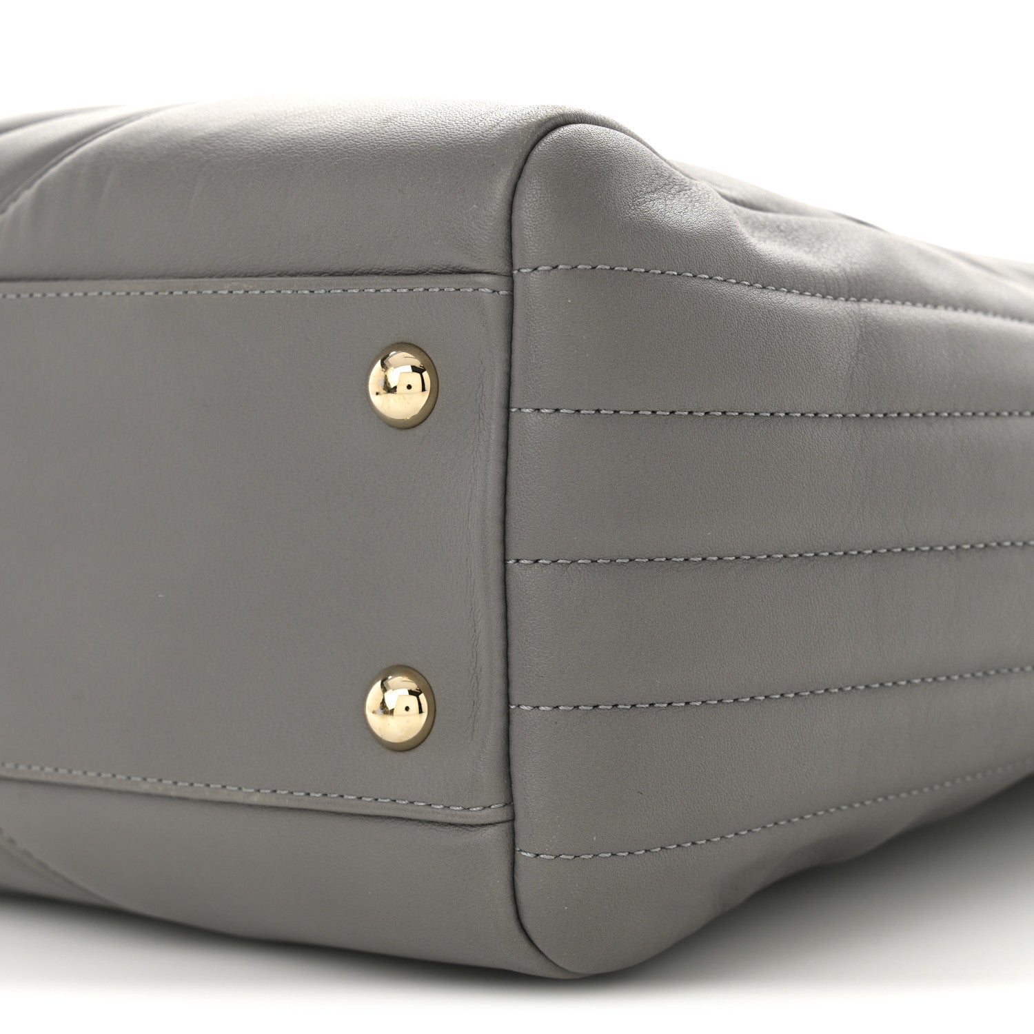Chanel Calfskin Chevron Quilted Statement Shopping Tote Grey