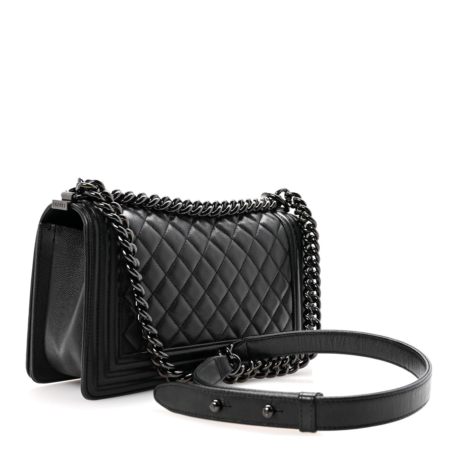 Chanel Caviar Quilted Medium Boy Flap So Black