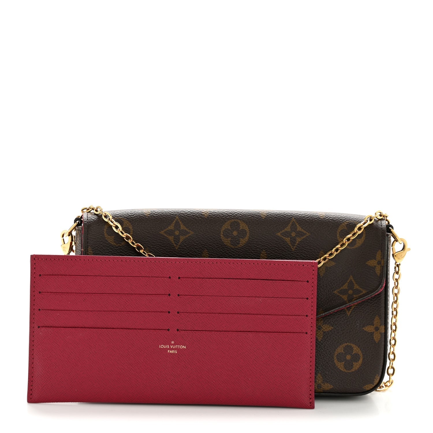 Louis Vuitton Monogram Pochette Felicie Chain Wallet Fuchsia