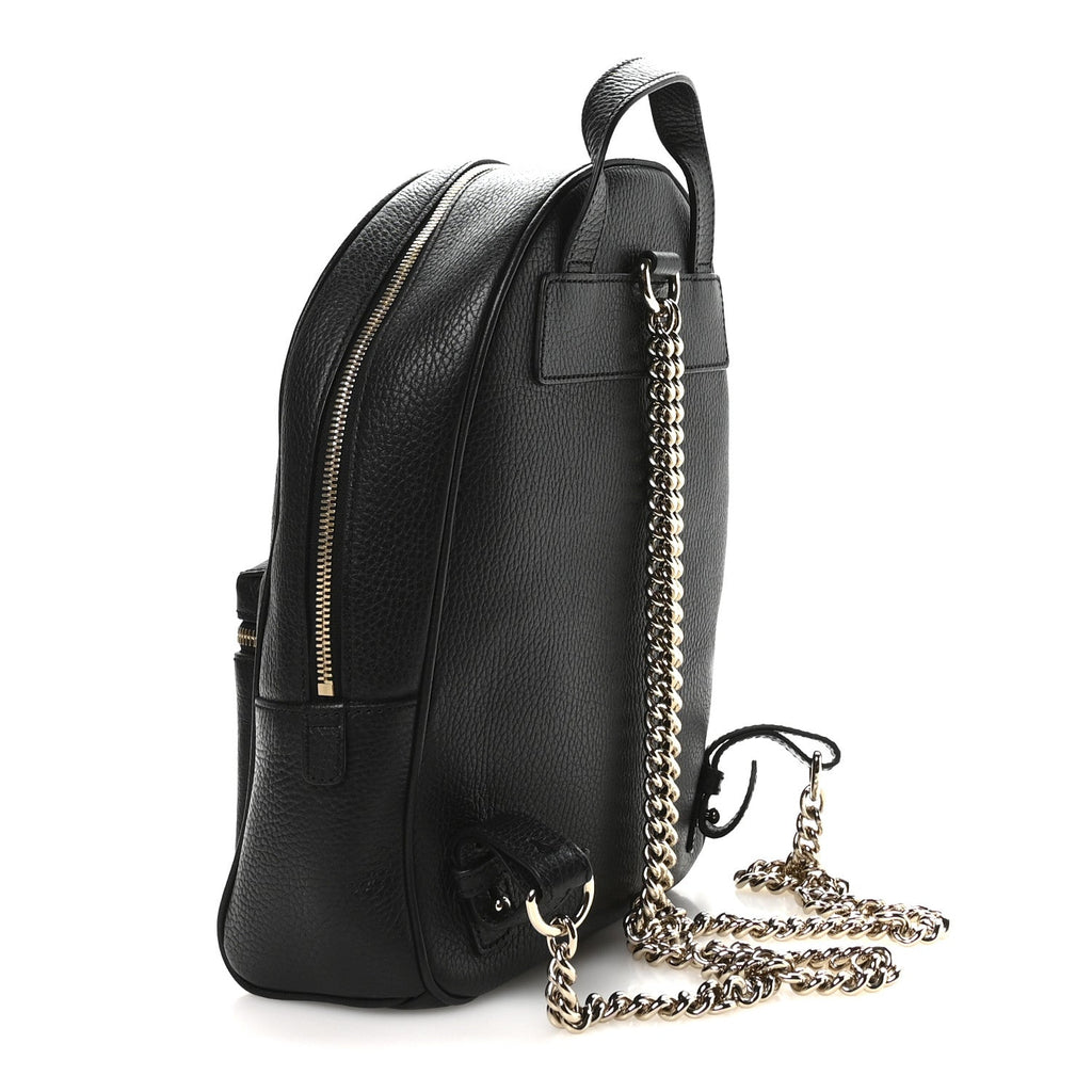 Gucci Pebbled Calfskin Soho Chain Backpack Black