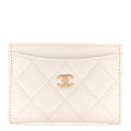 Caviar Quilted Card Holder White