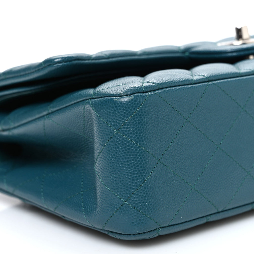 Chanel Caviar Quilted Medium Double Flap Dark Turquoise