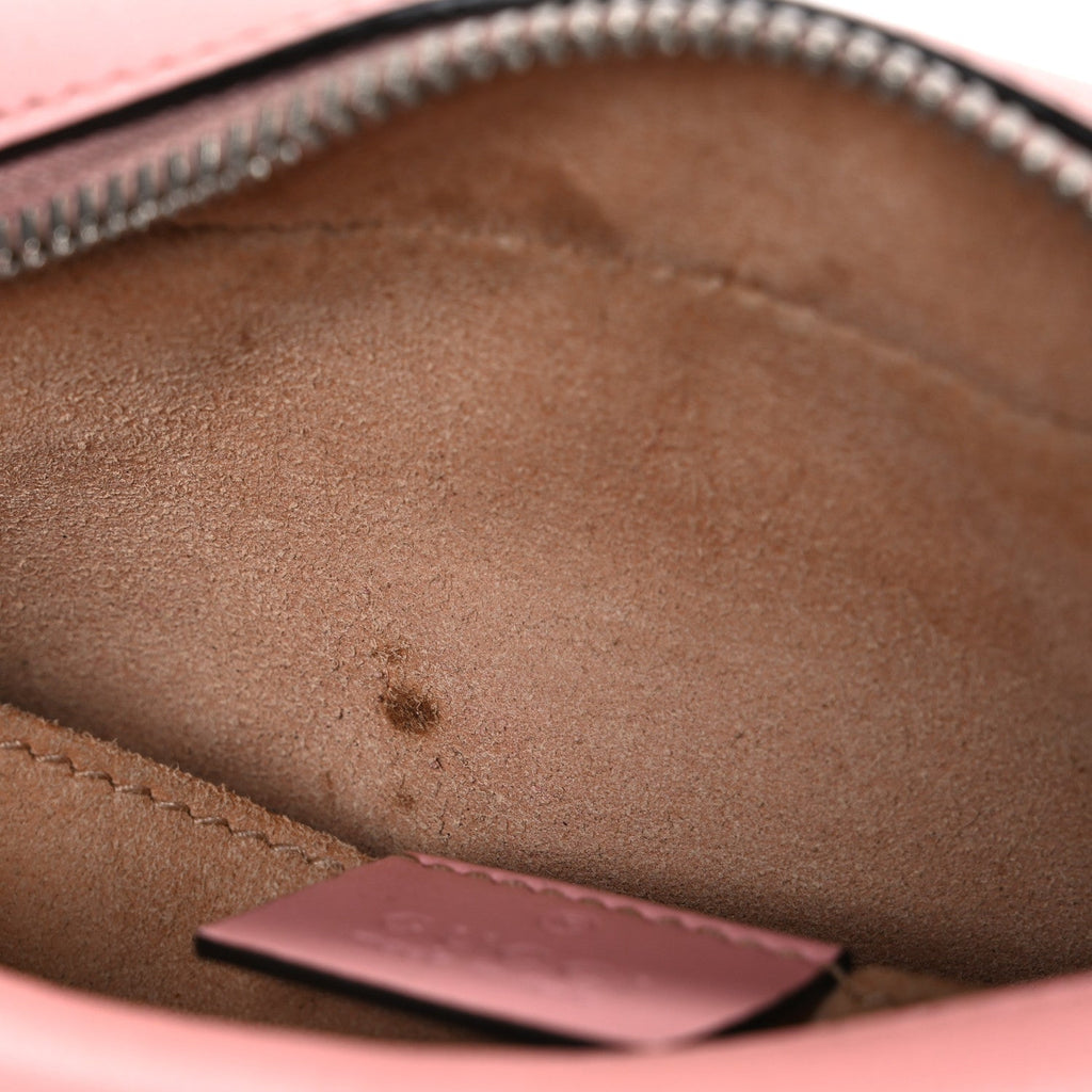 Gucci Calfskin Matelasse Small GG Marmont Chain Shoulder Bag Wild Rose