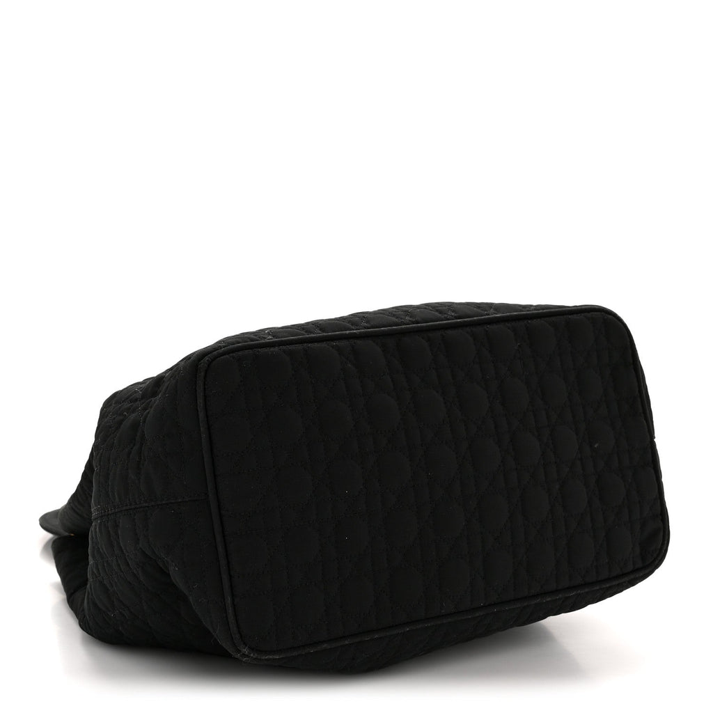 Christian Dior Nylon Cannage Medium Lady Dior Black