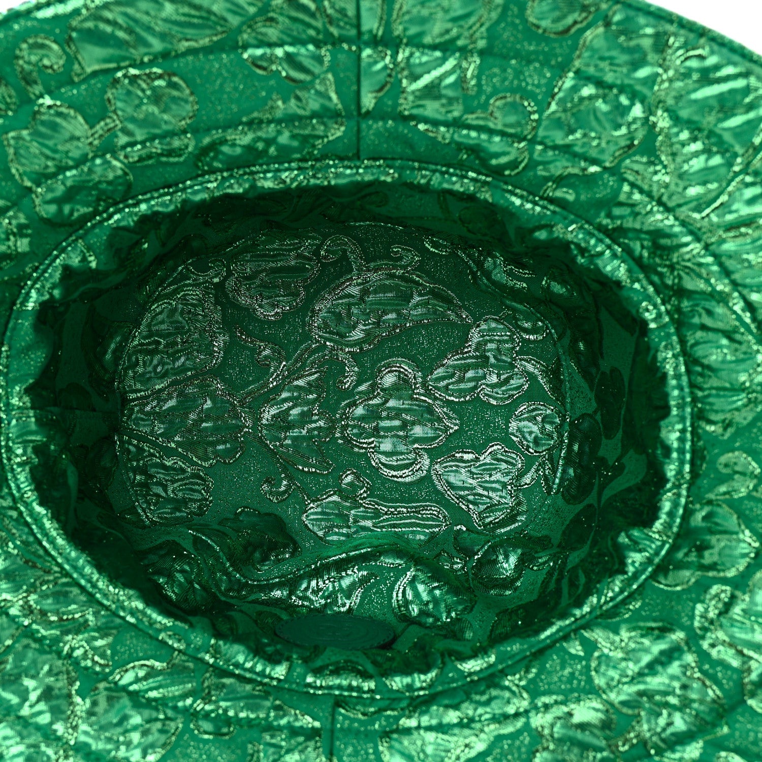 Gucci Canvas Lame GG Monogram Reversible Bucket Hat L Green
