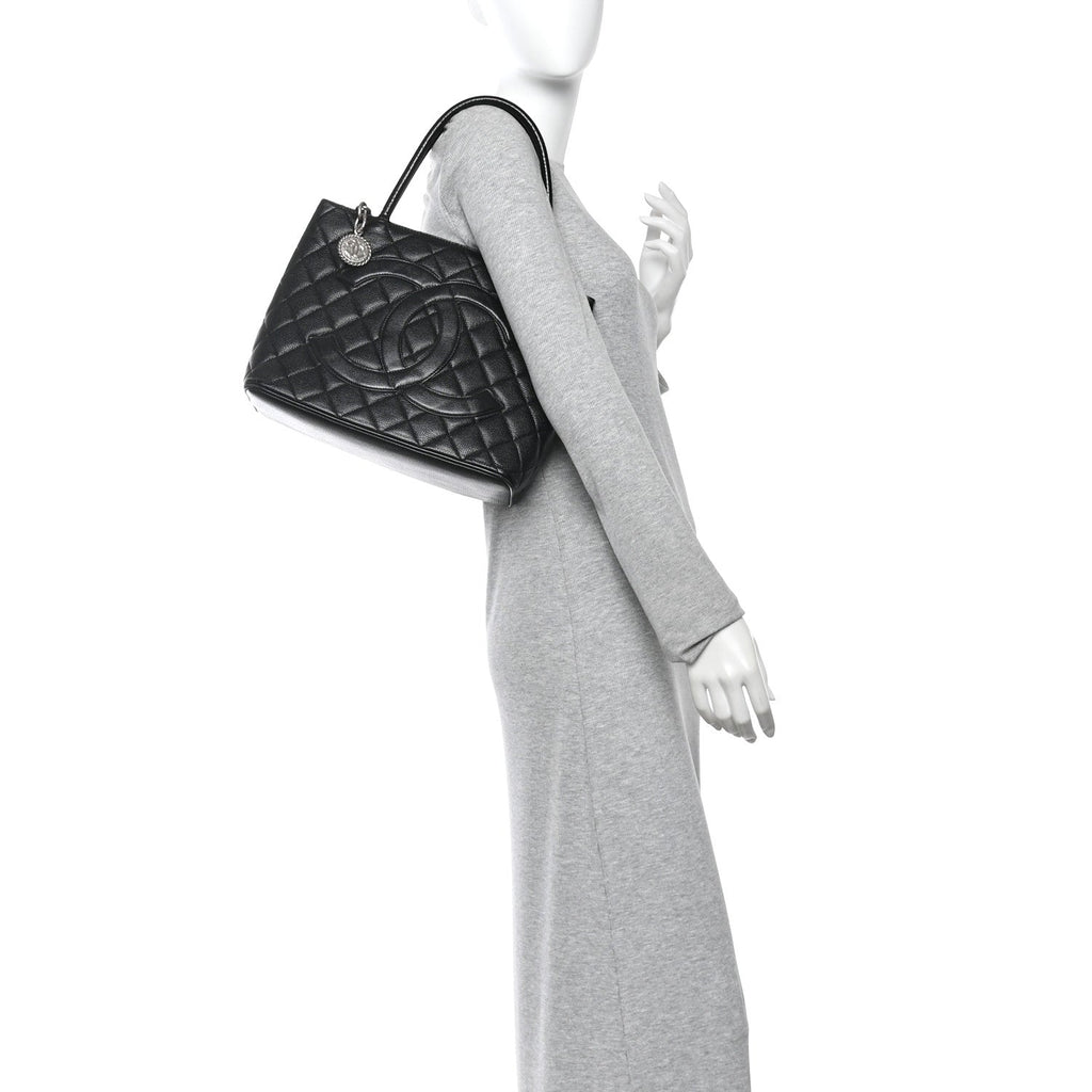 Chanel Caviar Quilted Medallion Tote Black