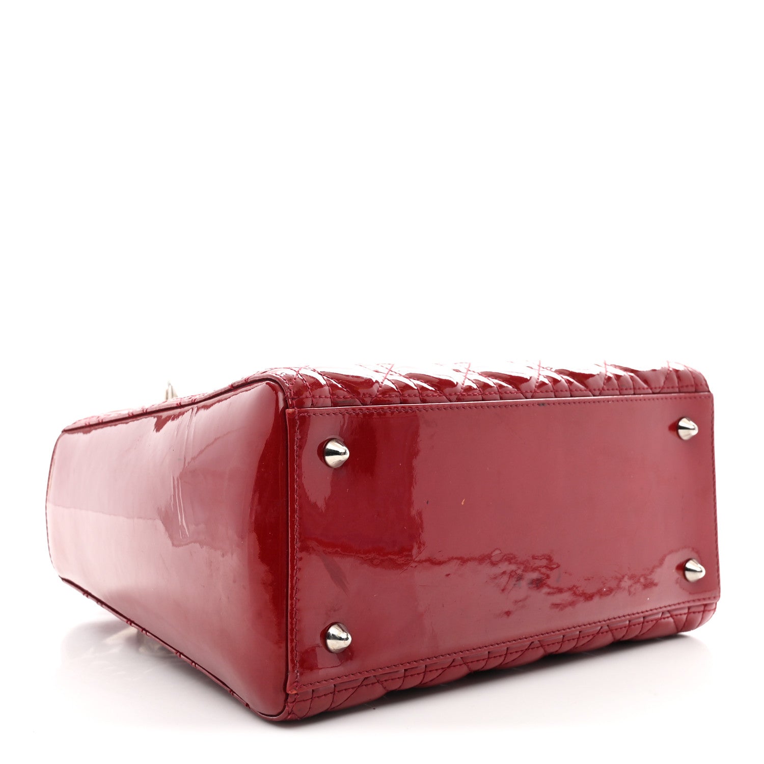 Christian Dior Patent Cannage Medium Lady Dior Red