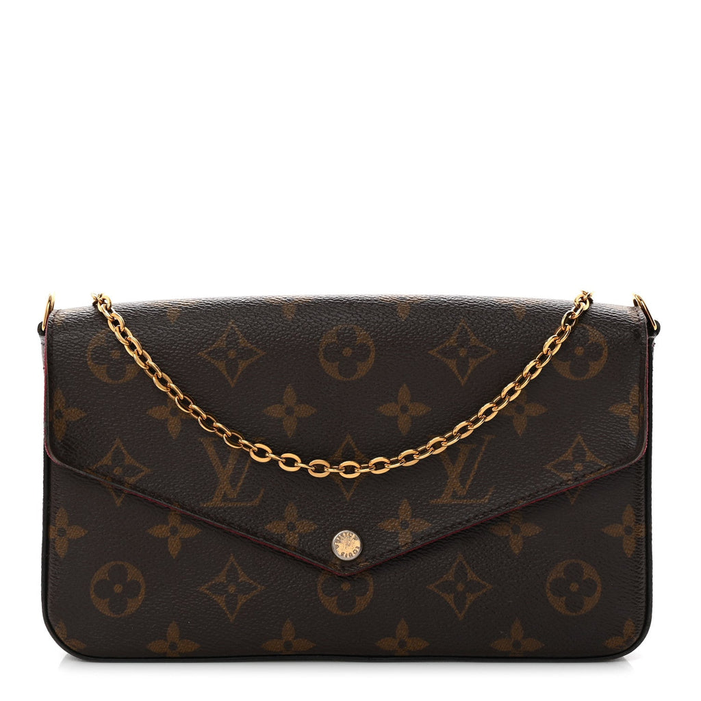 Louis Vuitton Monogram Pochette Felicie Chain Wallet Fuchsia