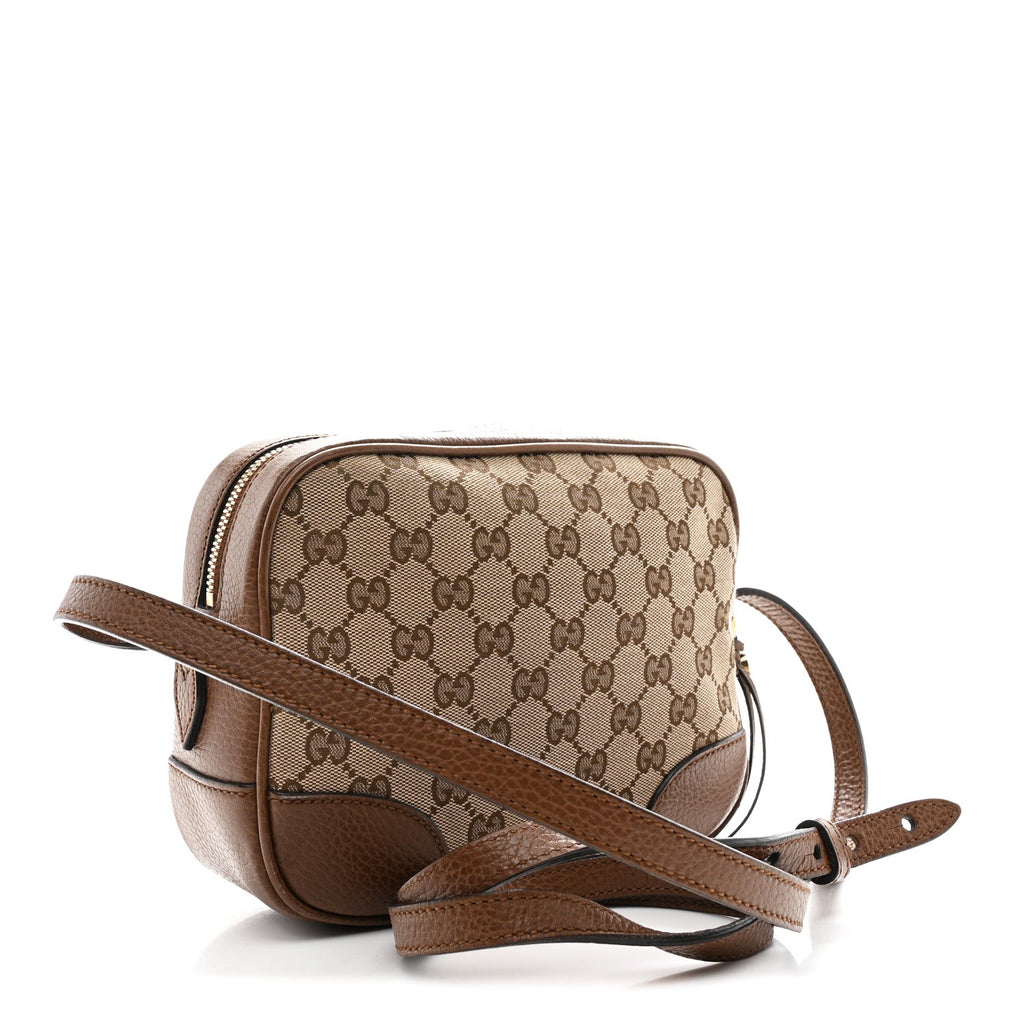 Gucci Monogram Mini Bree Messenger Bag Beige Tabacco
