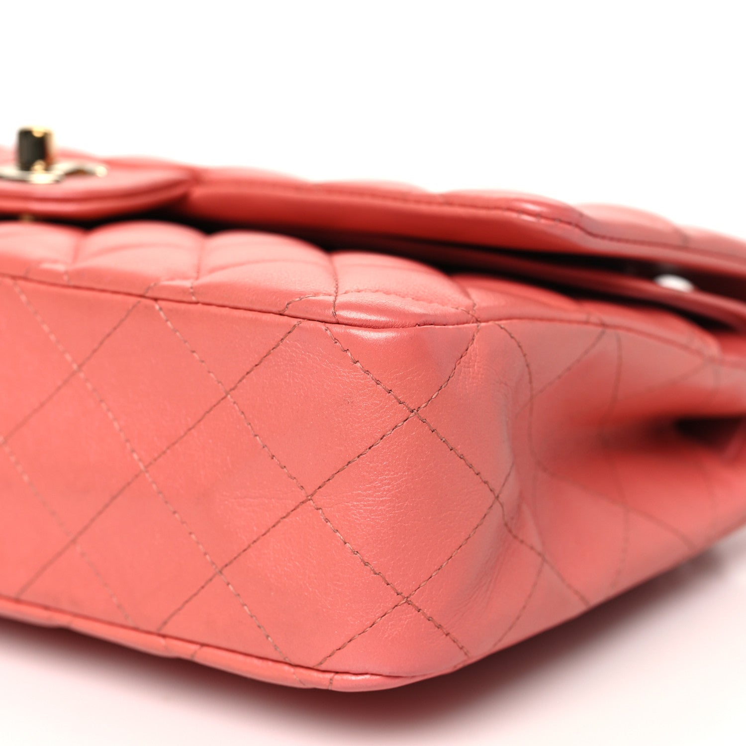 Chanel Iridescent Lambskin Quilted Medium Double Flap Pink