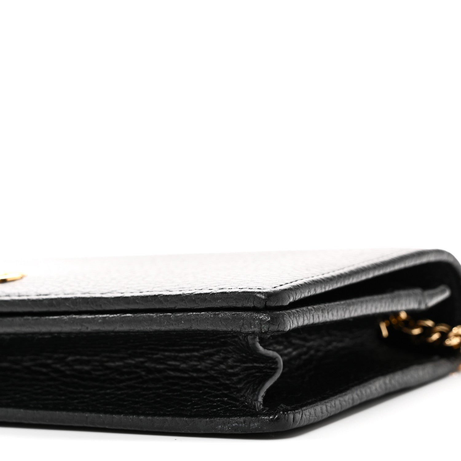 Gucci Calfskin Mini GG Marmont Chain Wallet Black