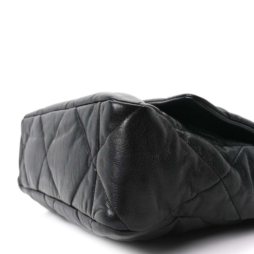 Chanel Goatskin Quilted Large Chanel 19 Flap Black
