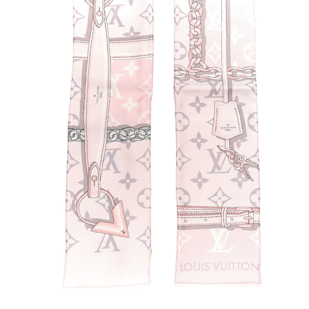 Louis Vuitton Silk Monogram Confidential Bandeau Light Pink Porcelain Rose Beige Ebony