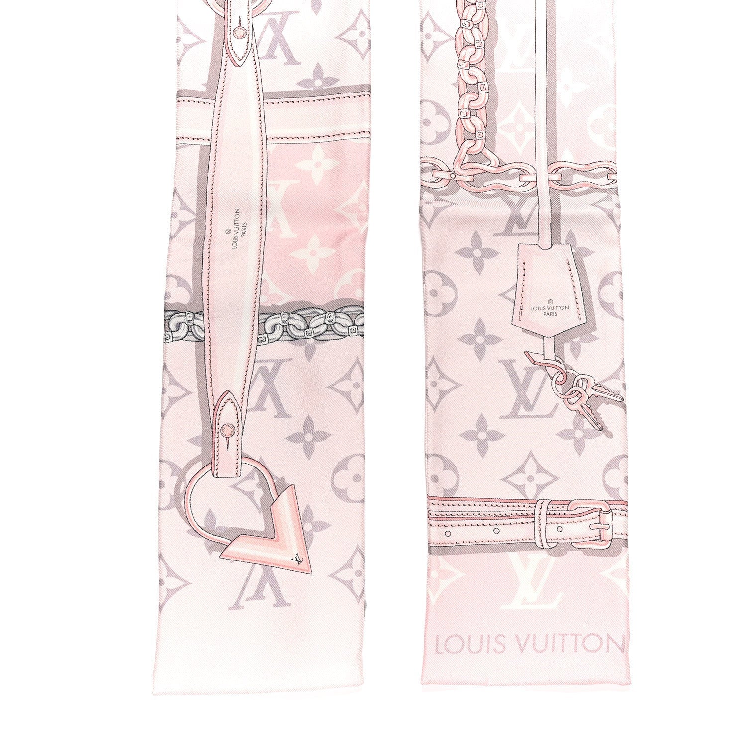 Louis Vuitton Silk Monogram Confidential Bandeau Light Pink Porcelain Rose Beige Ebony