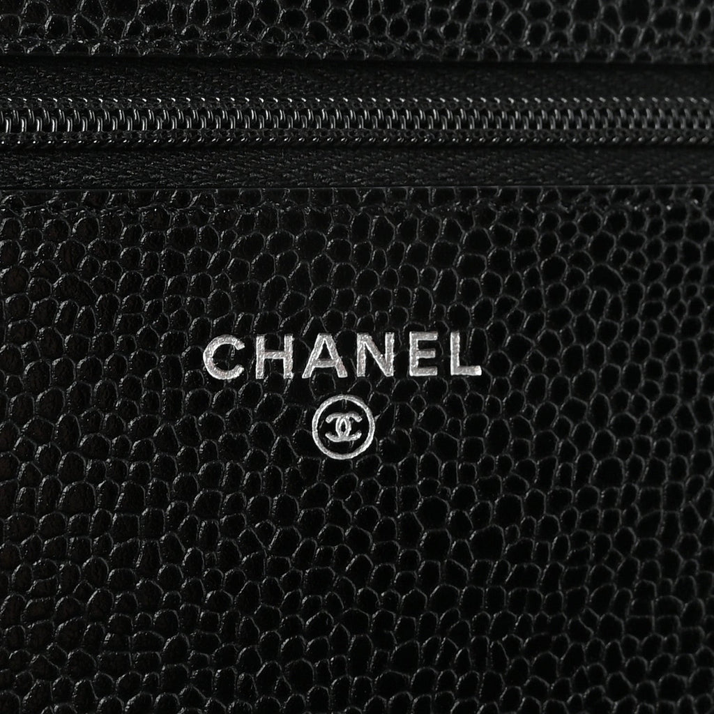 Chanel Caviar Quilted Wallet on Chain WOC Black