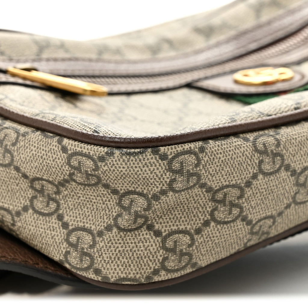 Gucci Soft GG Supreme Monogram Medium Ophidia Belt Bag Dark Brown