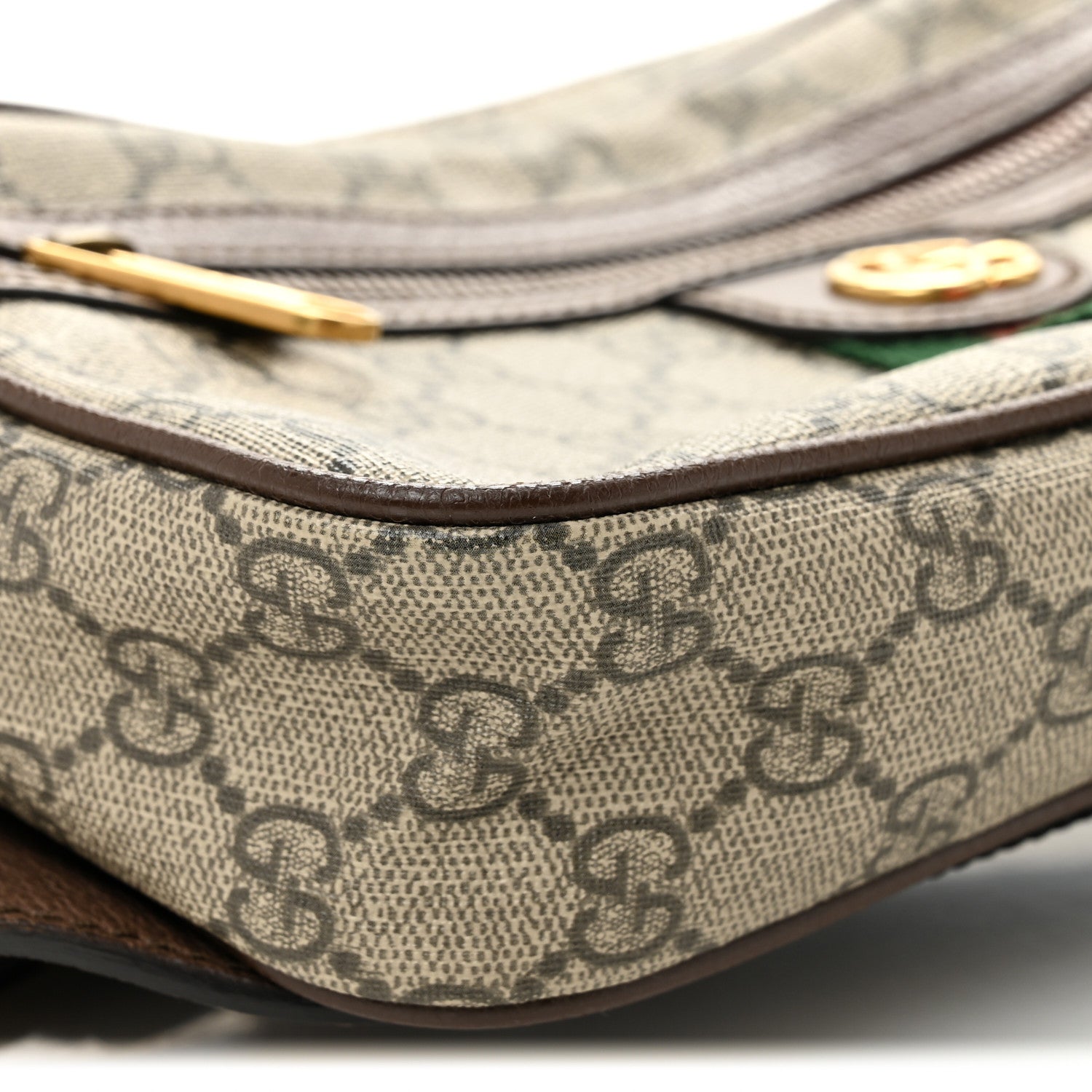 Gucci Soft GG Supreme Monogram Medium Ophidia Belt Bag Dark Brown