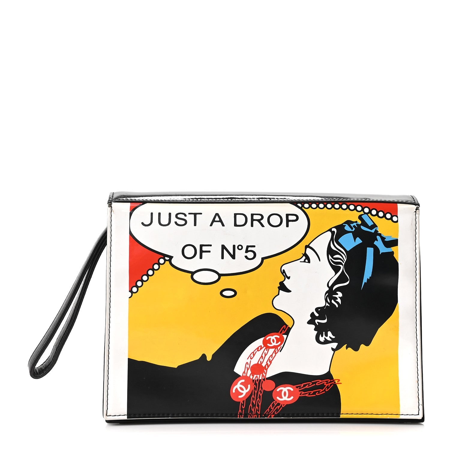 Chanel Patent Just a Drop of N°5 Comic Coco Clutch