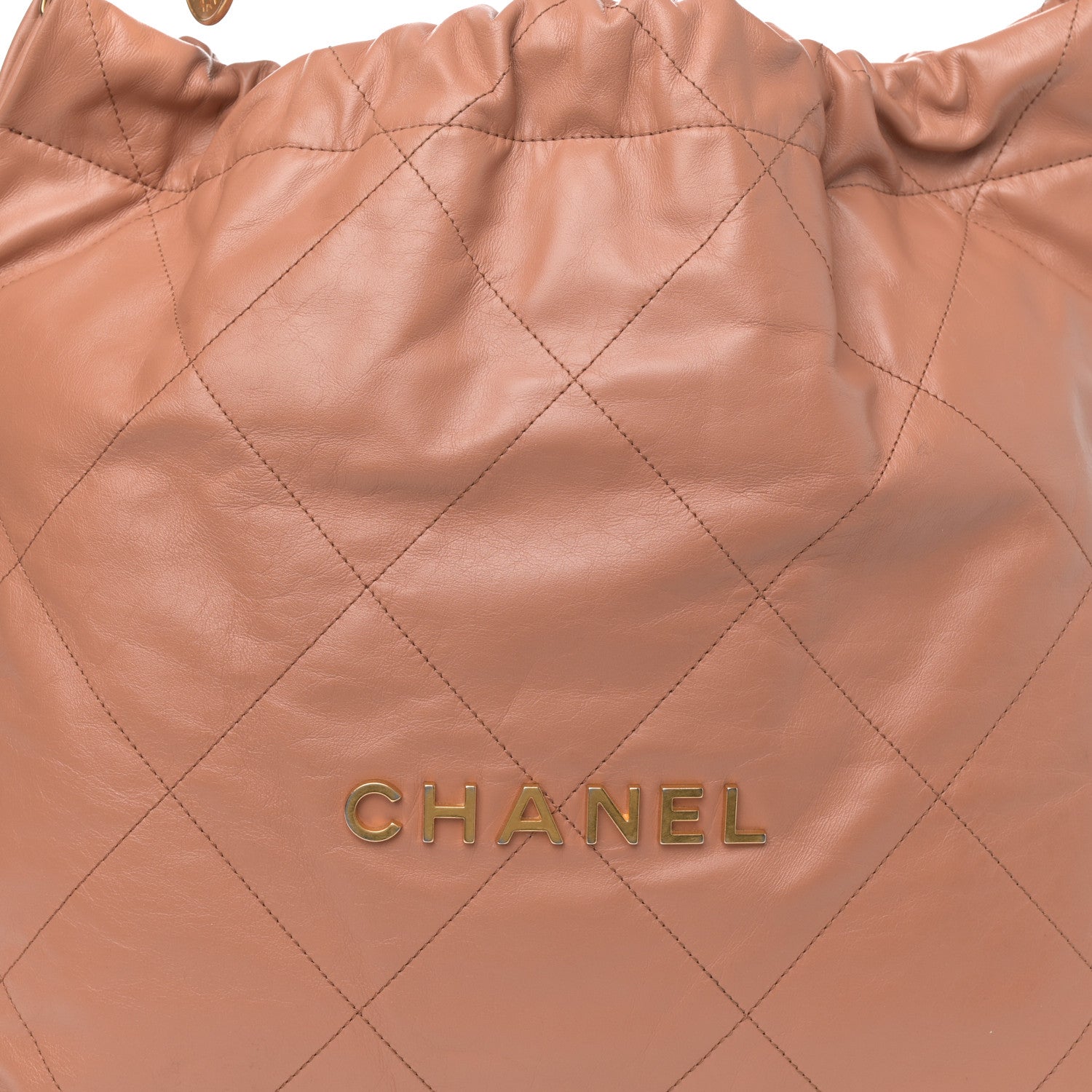 Chanel Shiny Calfskin Quilted Chanel 22 Brown