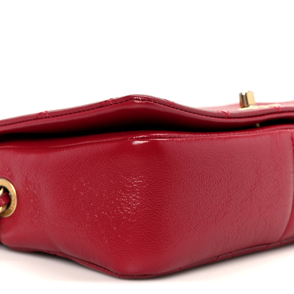 Chanel Shiny Lambskin Quilted Small Fashion Therapy Flap Bag Red