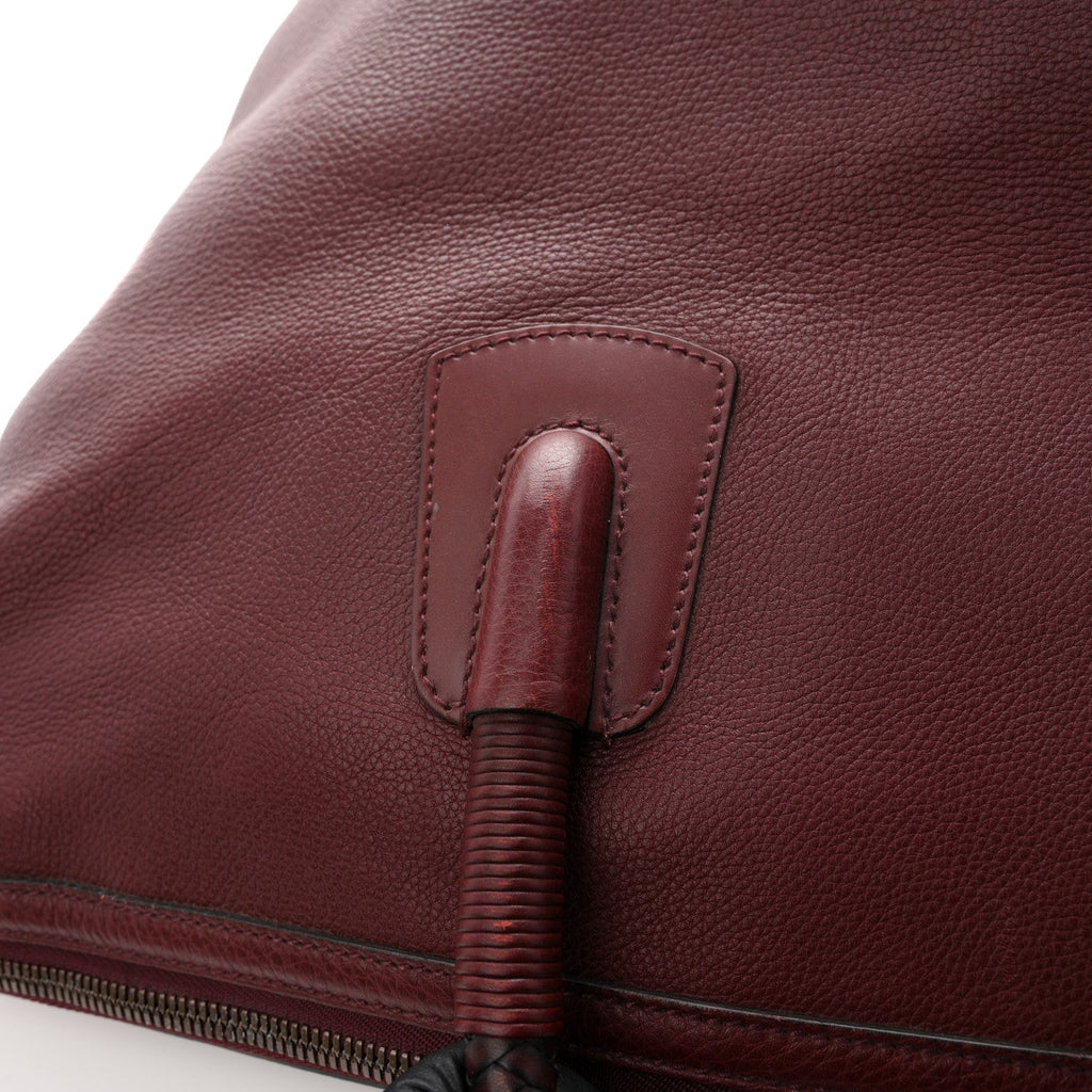 Gucci Grained Calfskin Duffle Bag Burgundy