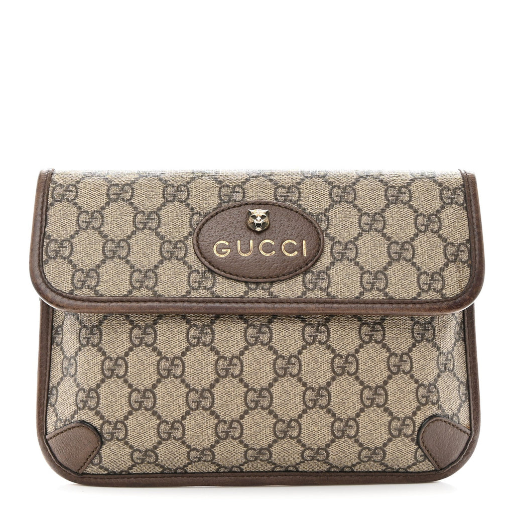 Gucci GG Supreme Monogram Neo Vintage Web Belt Bag Brown