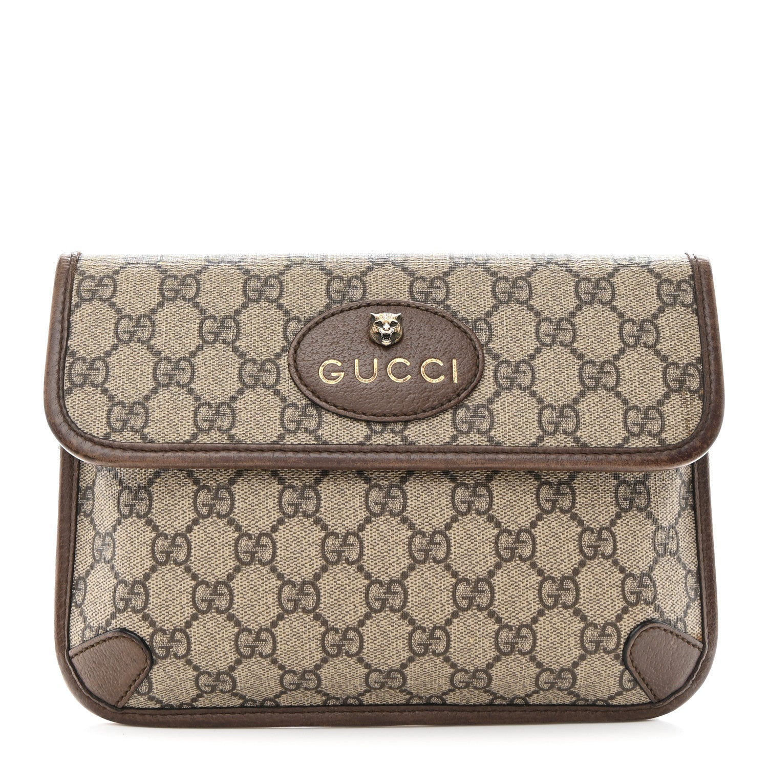 Gucci GG Supreme Monogram Neo Vintage Web Belt Bag Brown