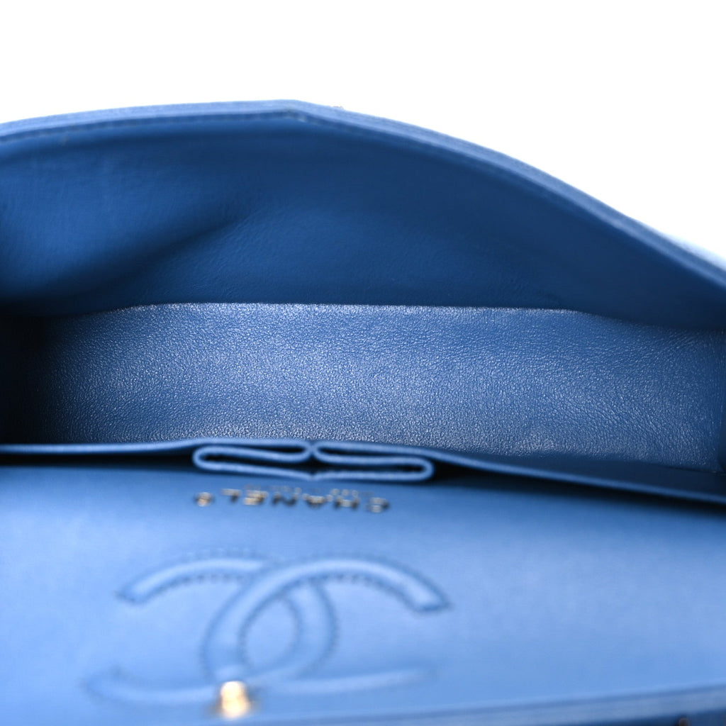 Chanel Caviar Quilted Medium Double Flap Blue