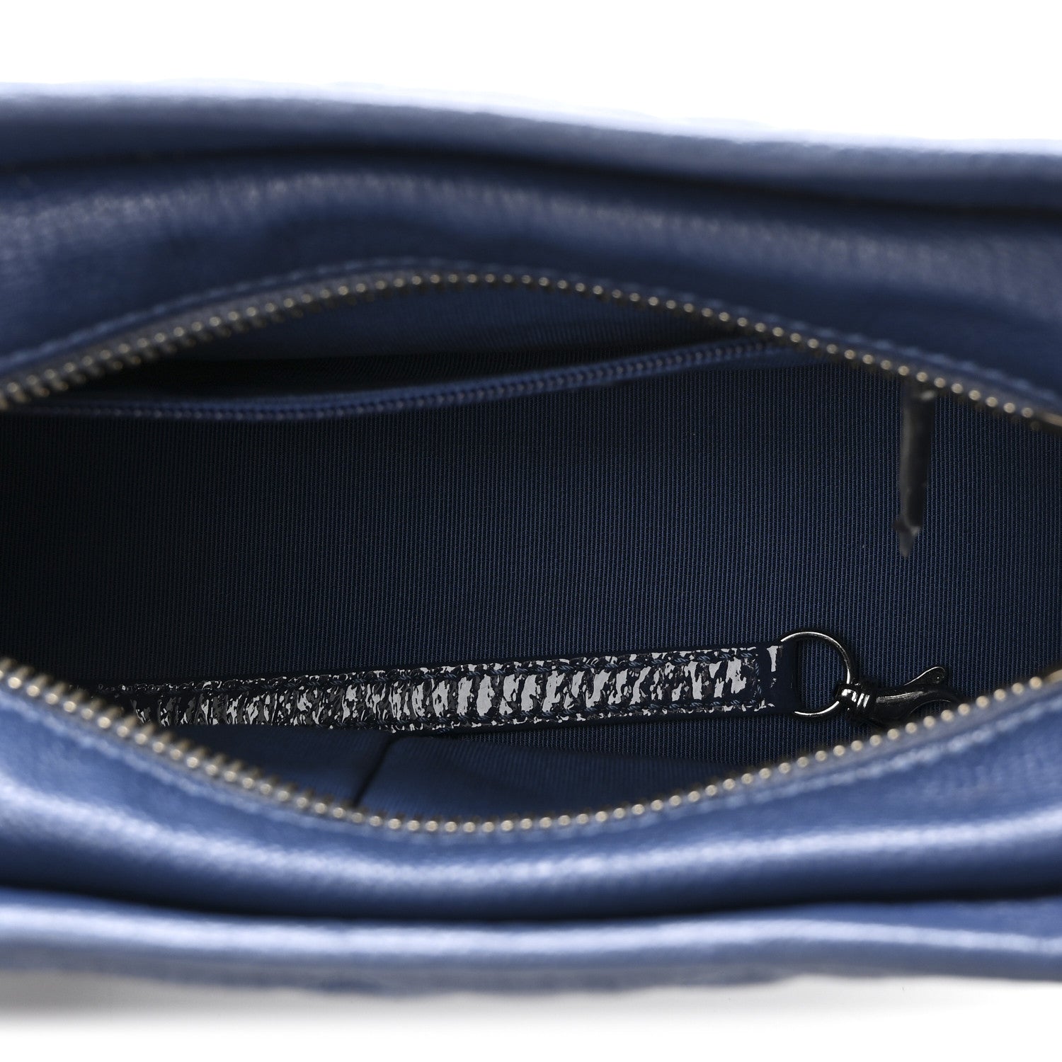 Chanel Patent Goatskin Quilted Small Gabrielle Hobo Blue