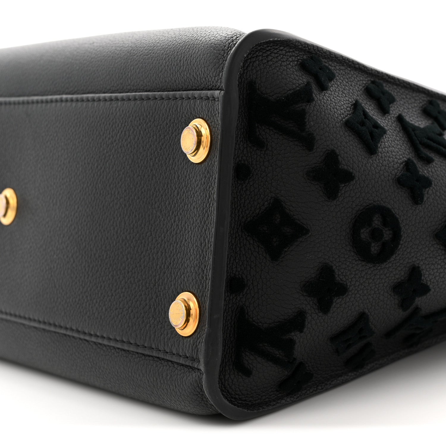 Louis Vuitton Calfskin Monogram Tufting On My Side Black