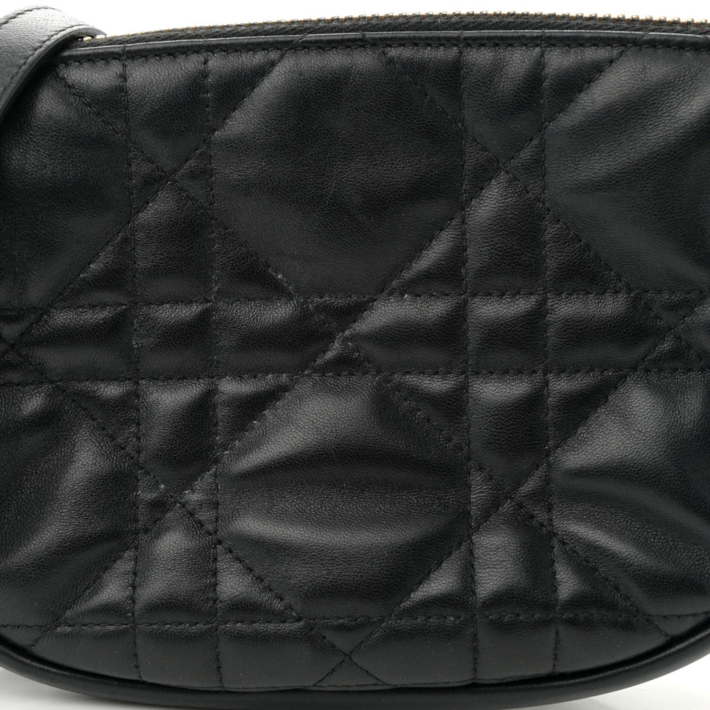Christian Dior Lambskin Cannage Small Dior Vibe Hobo Bag Black