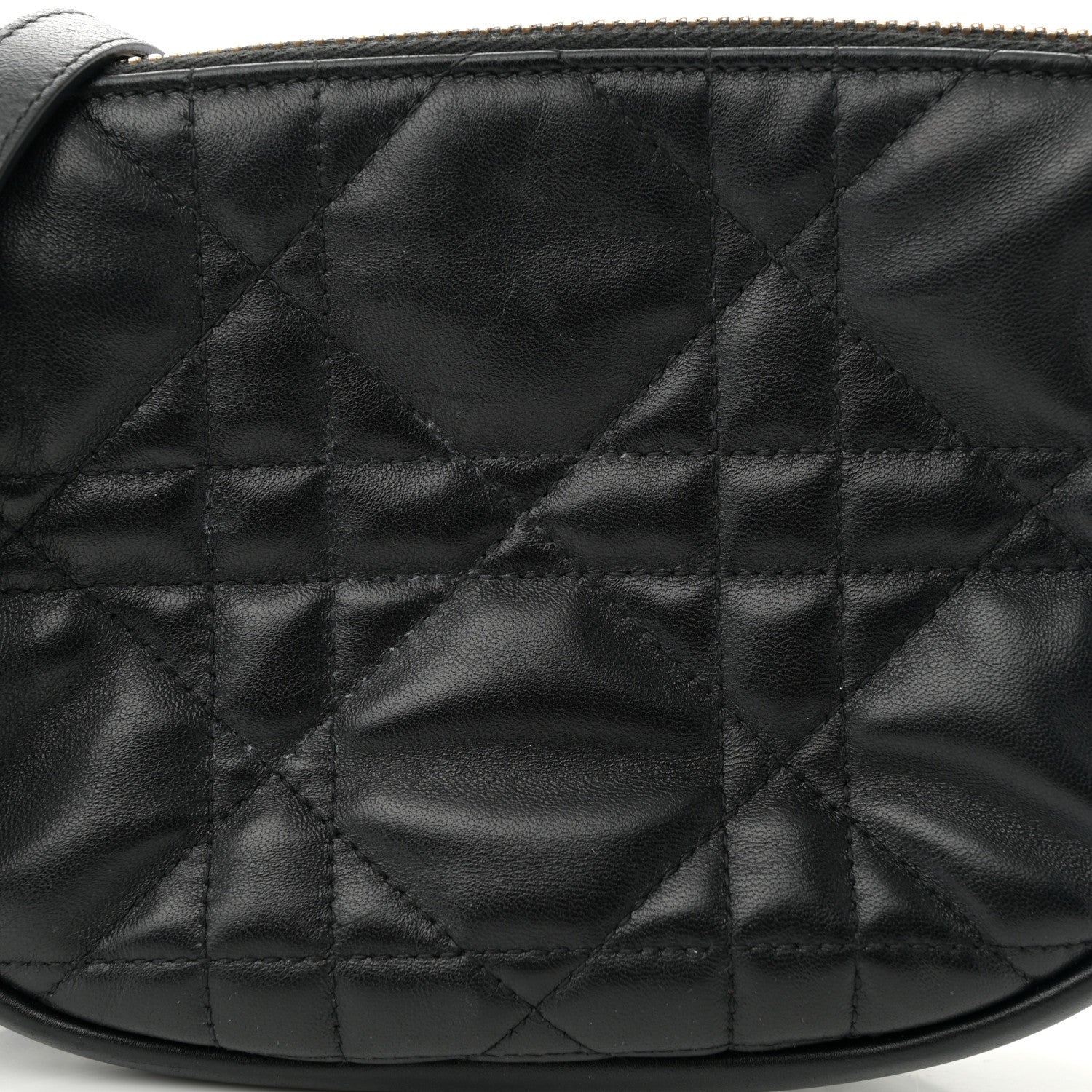 Christian Dior Lambskin Cannage Small Dior Vibe Hobo Bag Black