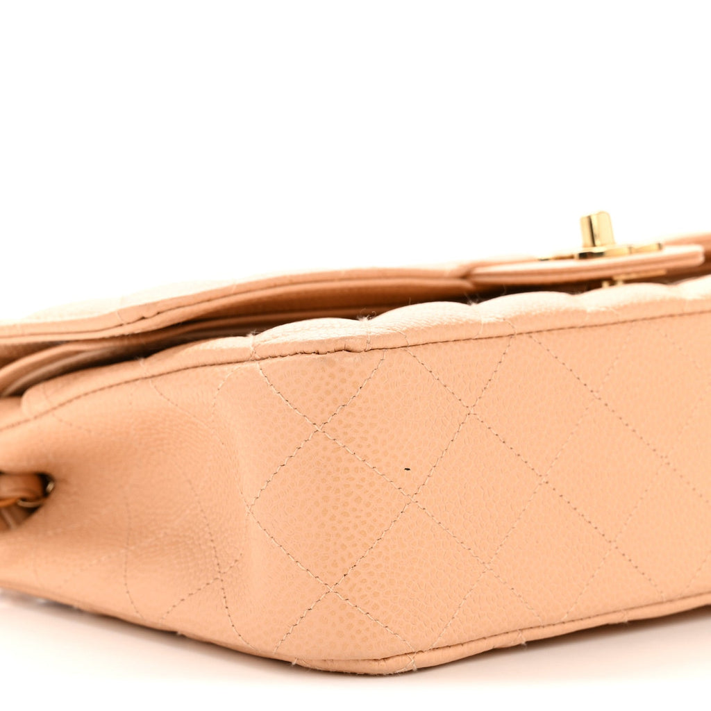 Chanel Caviar Quilted Medium Double Flap Beige Clair