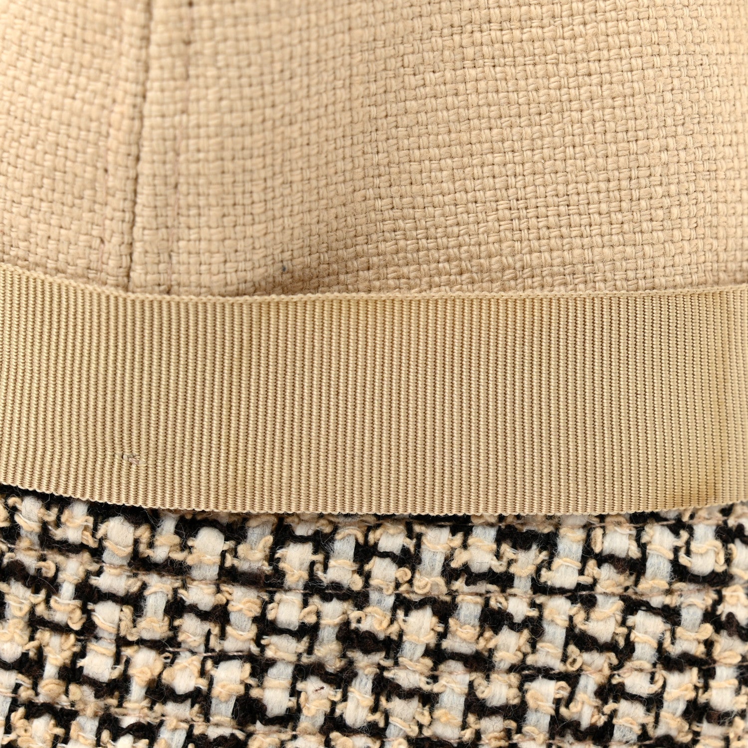 Chanel Tweed Bucket Hat 57 Beige