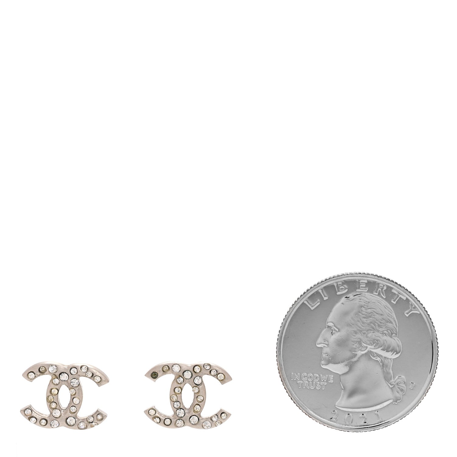 Crystal CC Earrings Silver