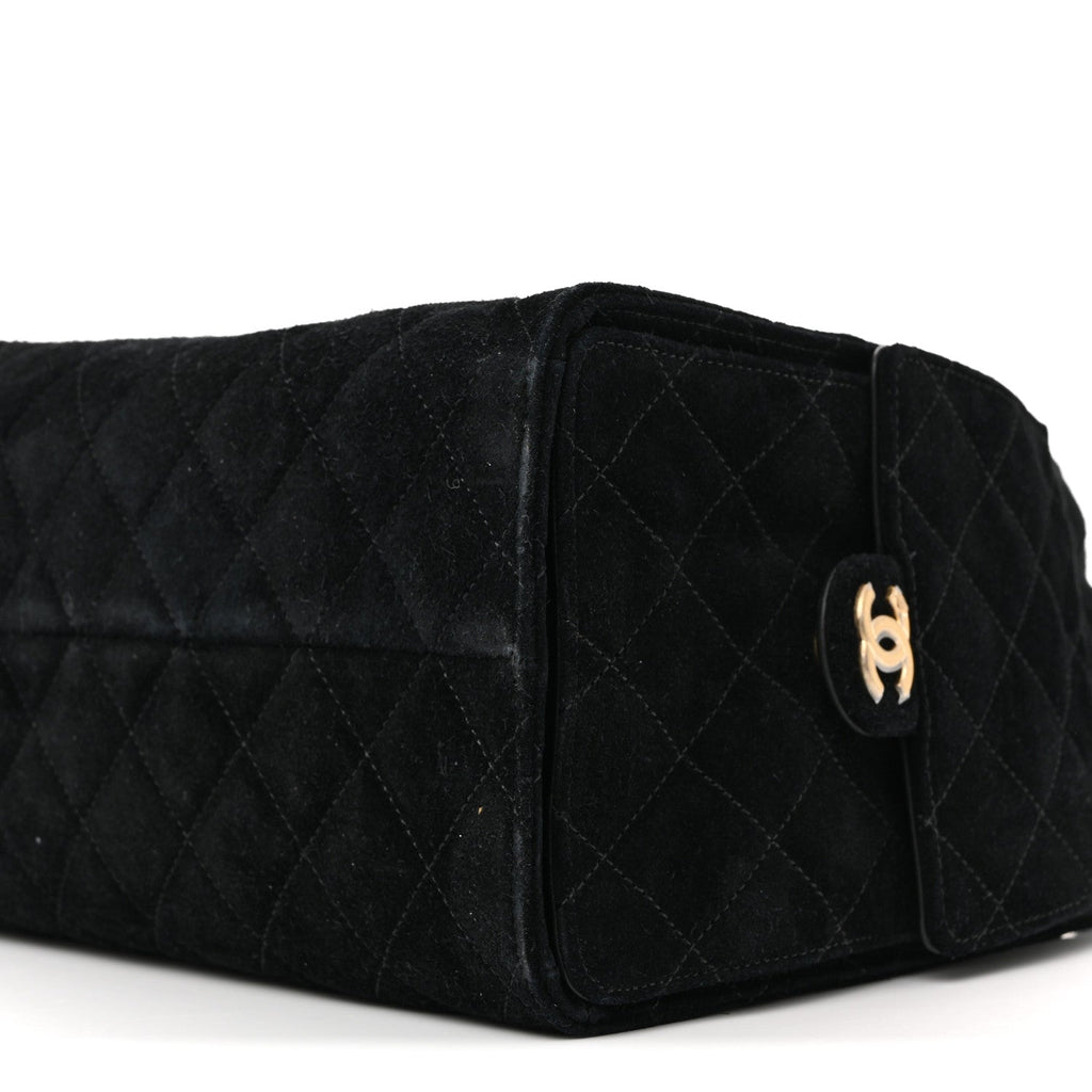 Chanel Suede Quilted Medium Chanel 25 Handbag Black