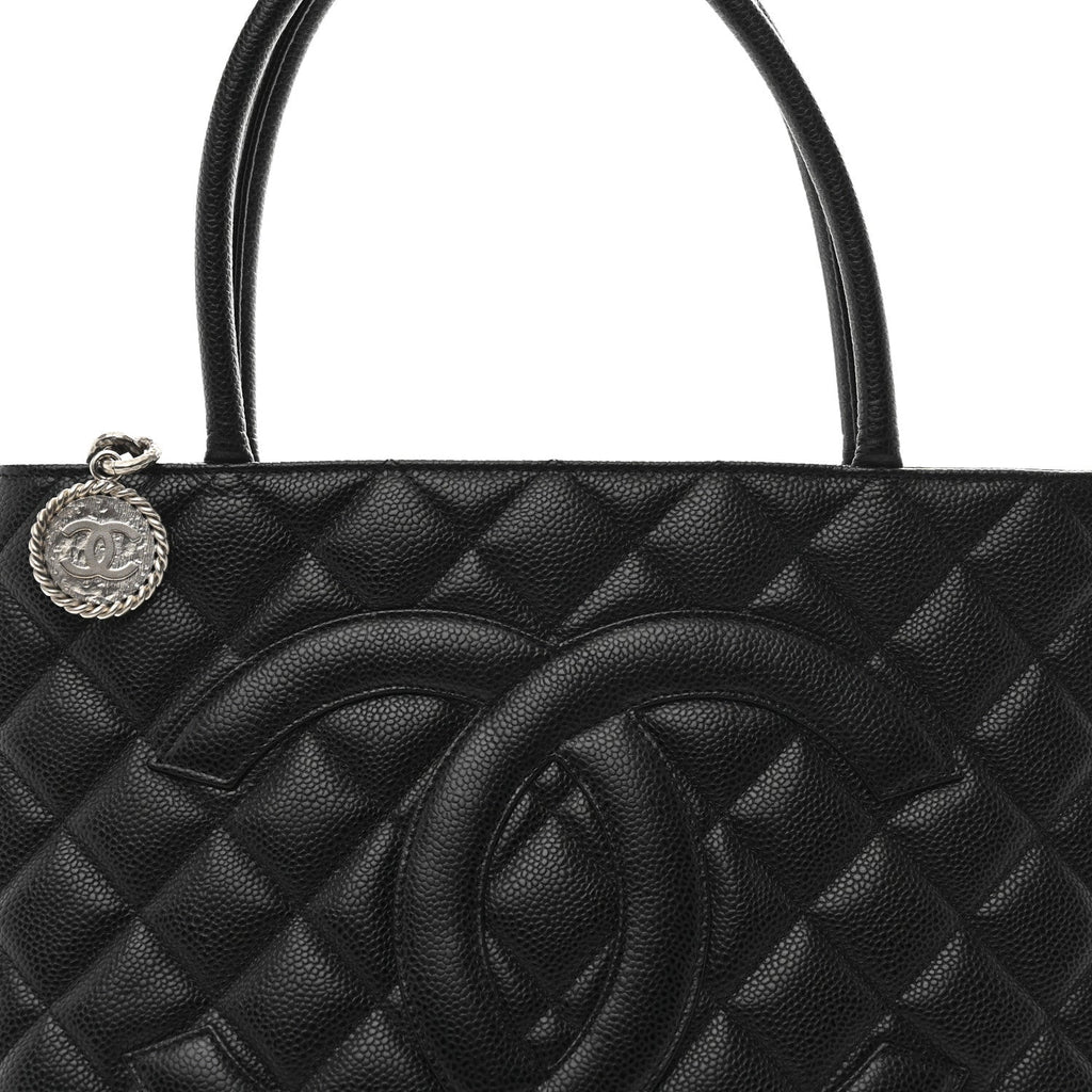 Chanel Caviar Quilted Medallion Tote Black