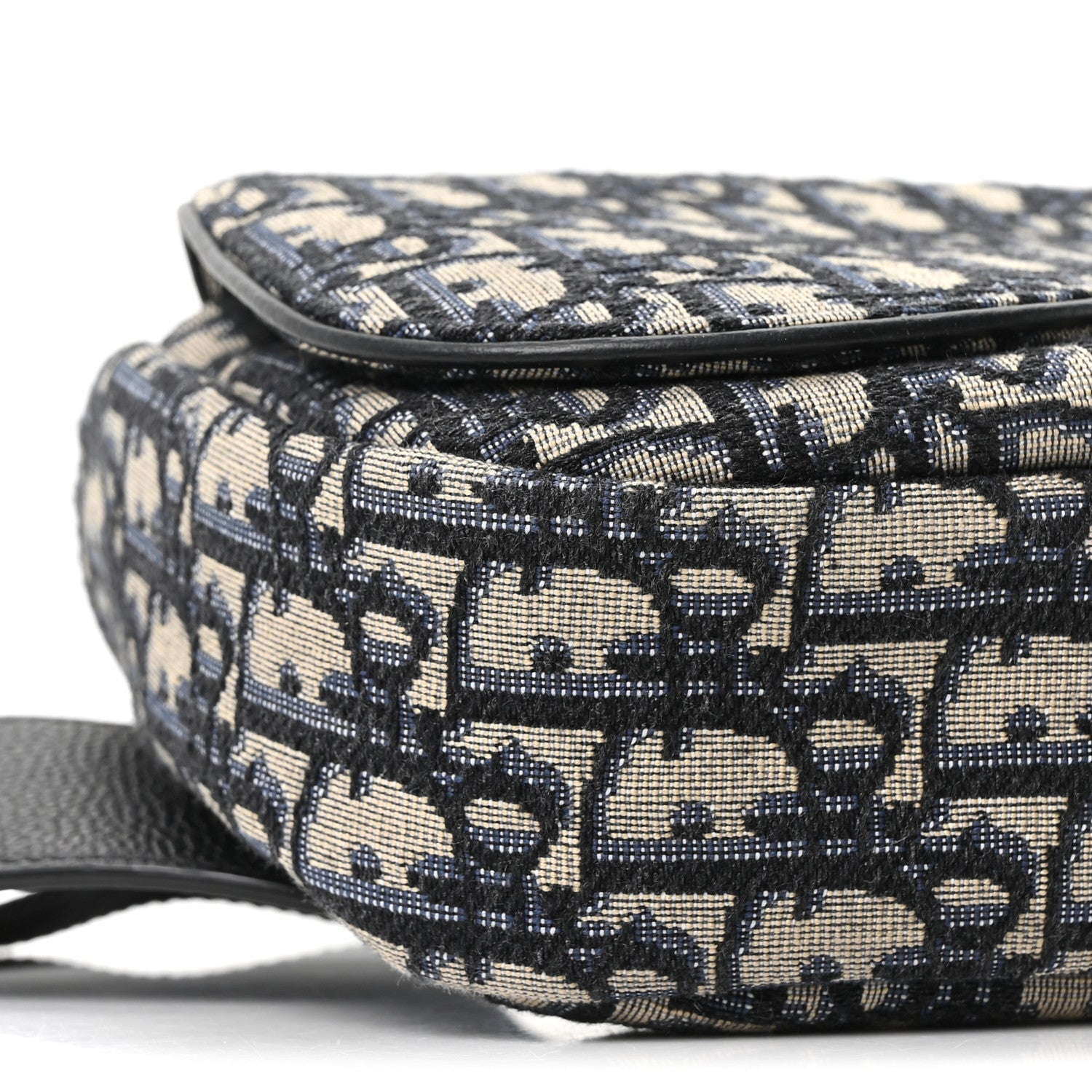 Christian Dior Oblique World Tour Saddle Belt Bag Beige Black