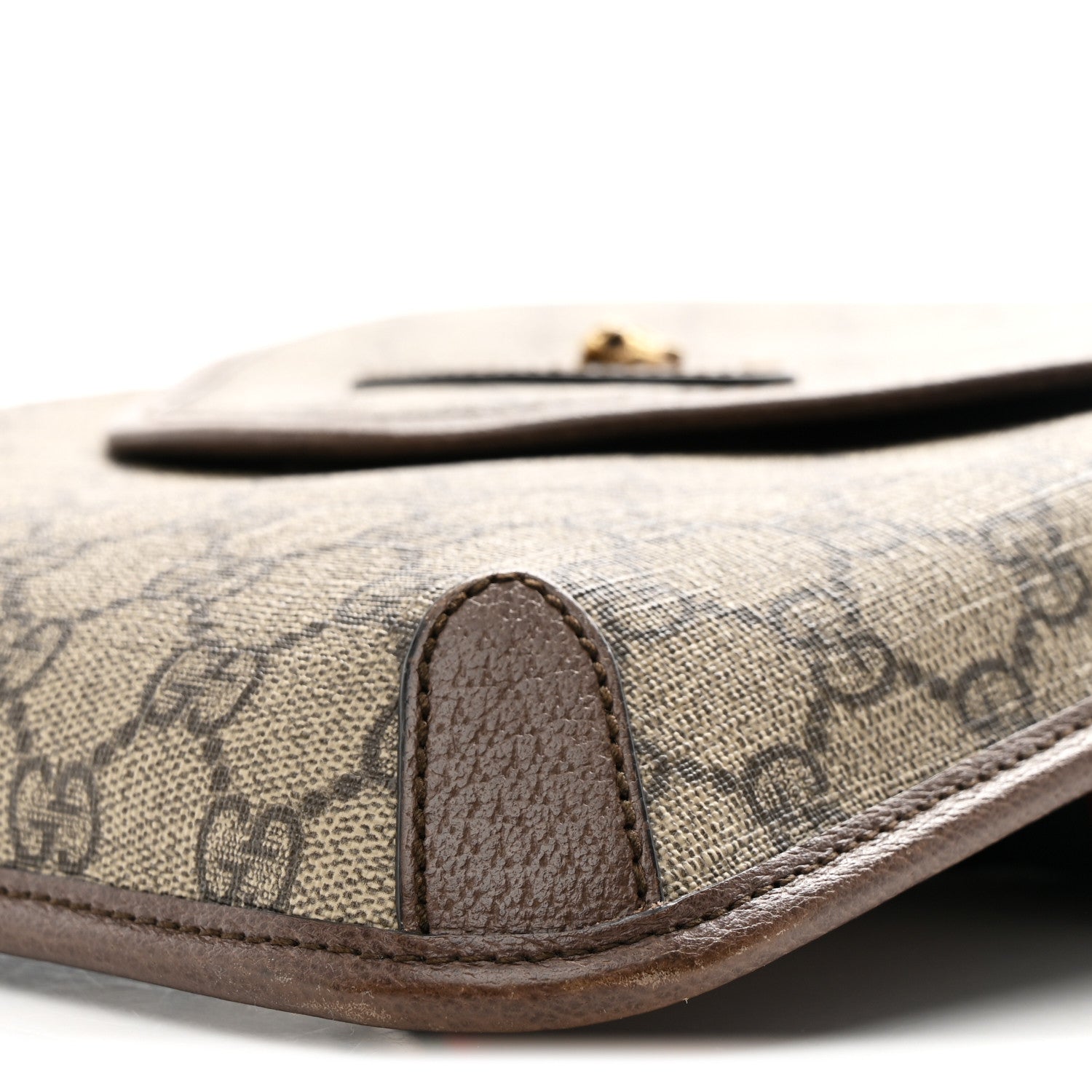 Gucci GG Supreme Monogram Web Medium Neo Vintage Flap Messenger Bag Beige New Acero