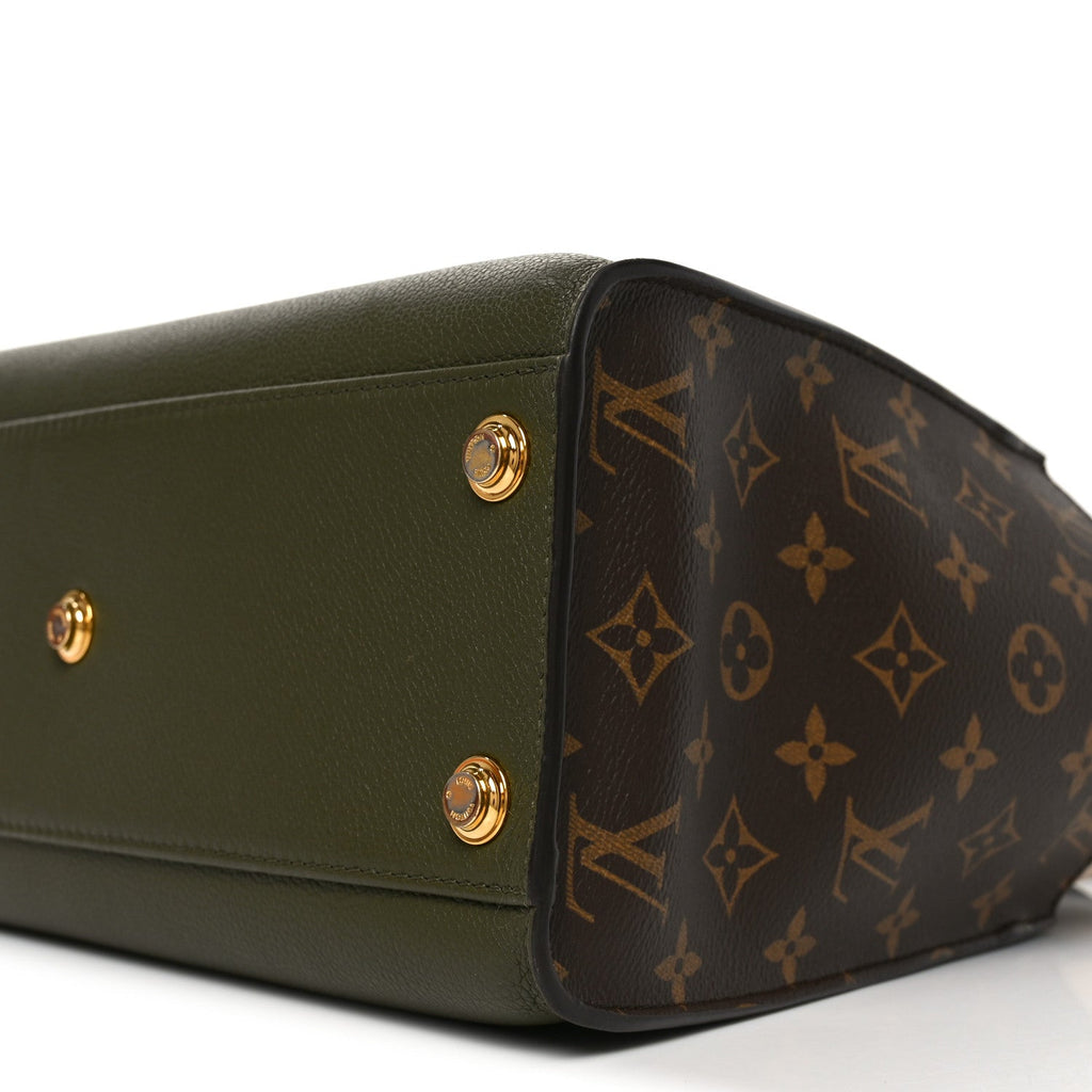 Louis Vuitton Calfskin Monogram On My Side MM Laurier Green Toffee Latte Beige