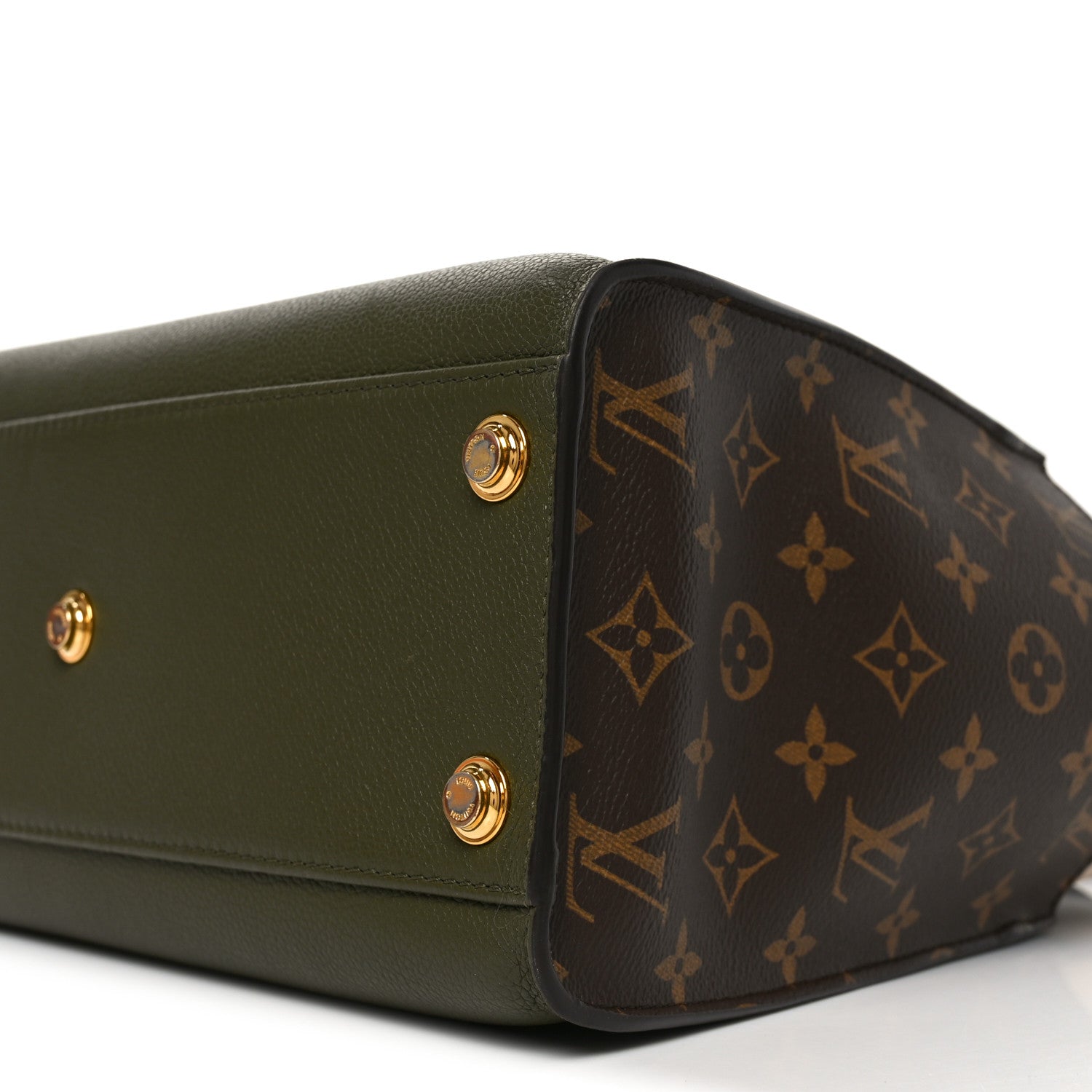 Louis Vuitton Calfskin Monogram On My Side MM Laurier Green Toffee Latte Beige