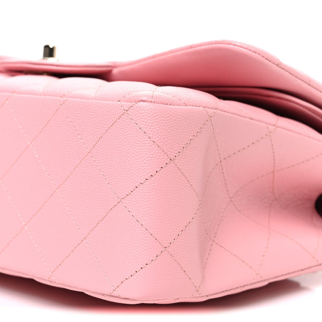 Chanel Caviar Quilted Jumbo Double Flap Pink