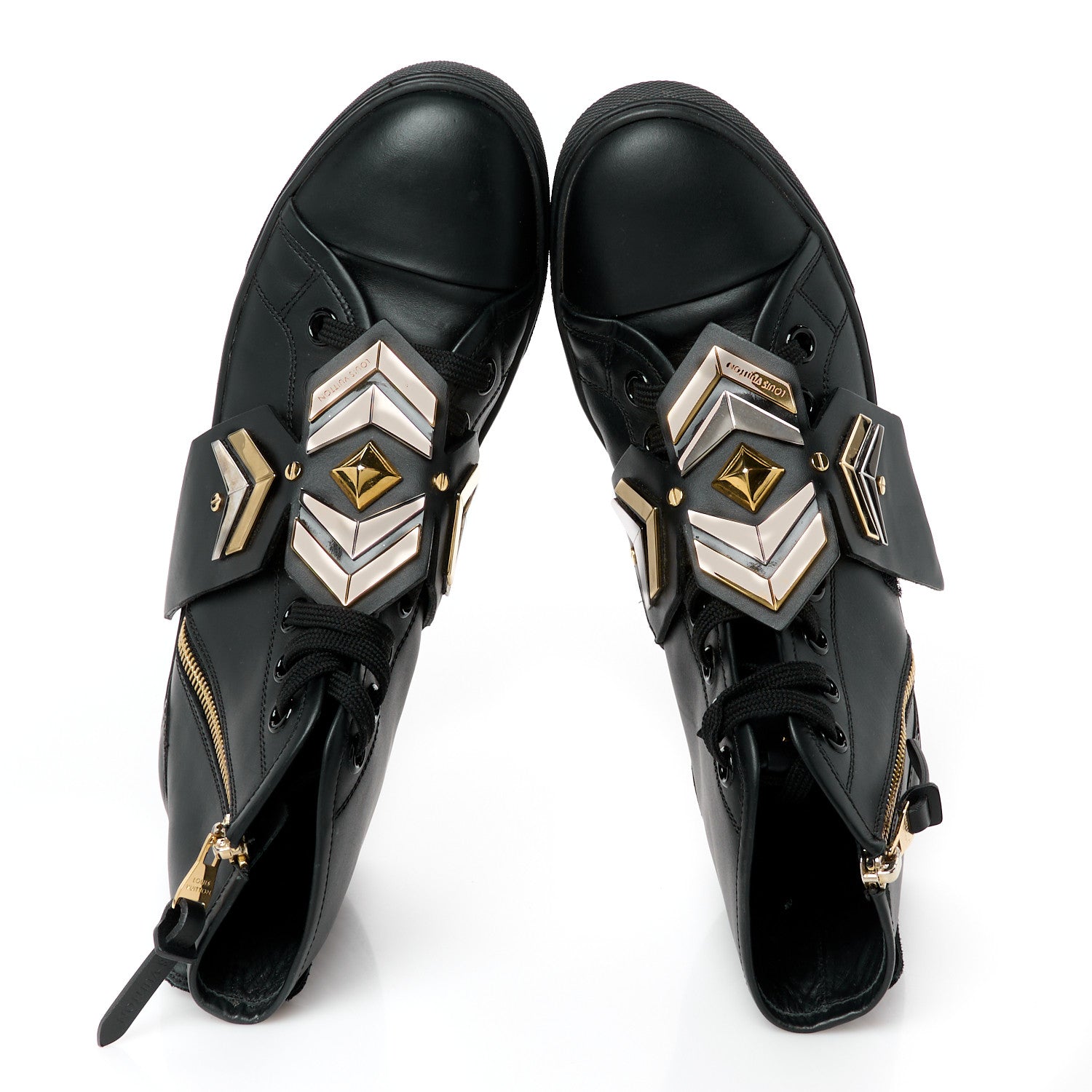 Louis Vuitton Calfskin Punchy Karakoram Sneaker Boots 37.5 Black
