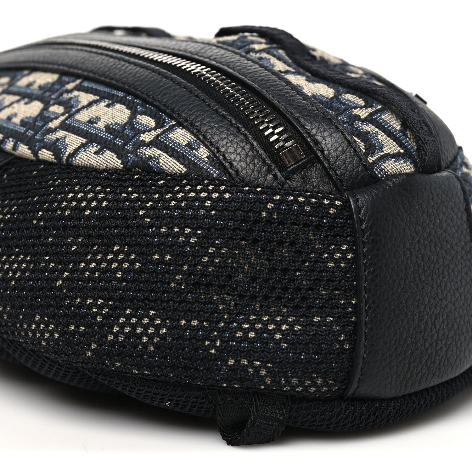 Christian Dior Grained Calfskin Oblique Scarab Sling Bag Blue Black
